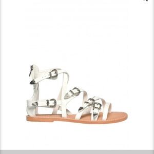 ASH Penlope style- white leather gladiator flat sandals-ladies 6